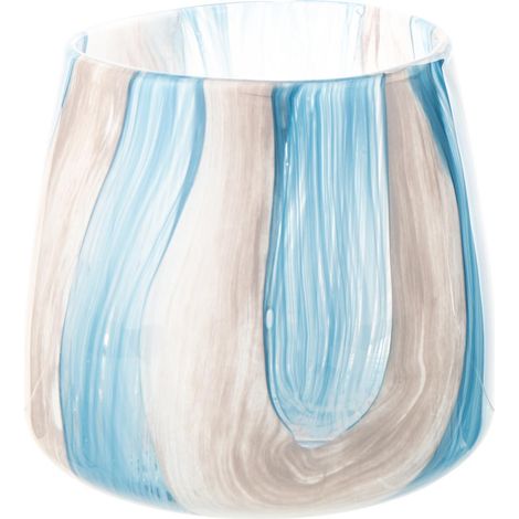 Photophore Design en Verre "Quinton" 20cm Bleu (1/2)