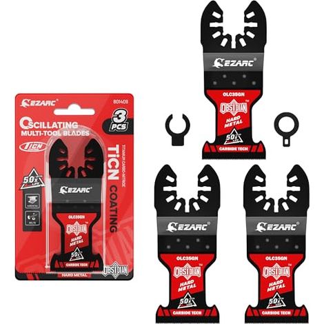 Lames de Scie Oscillantes en Carbure d'obsidienne, Multi-outils à Dégagement Rapide pour Métal dur, Clous, Boulons et vis, Lot 3 - (1/5)