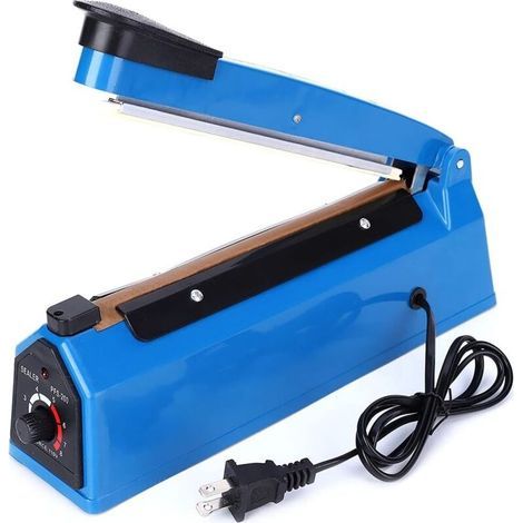 Scelleuse thermique 200 mm pour sacs plastiques. scelleuse à impulsion bleue sous vide. machine d'emballage pour sacs plastiques PP et PE. Aespa (1/4)
