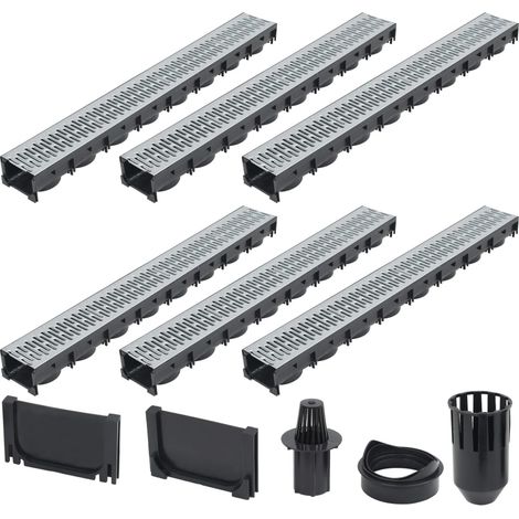 Caniveaux de drainage, 6 pièces. Acier galvanisé, 6 m (1/5)