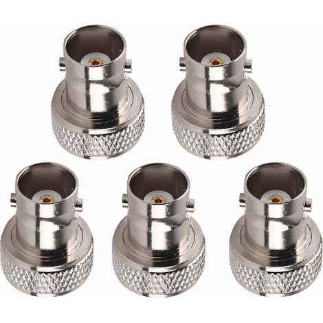 Un adaptateur coaxial, contacts en laiton nickelé, connecteur RF BNC femelle vers SMA femelle. (1/5)