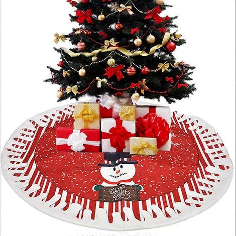 Jupe de sapin de Noël EVAGO avec décorations de joyeux Noël, cache-sapin pour décoration de fête de Noël (1/2)