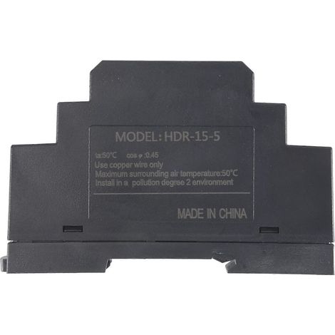 Alimentation sur rail DIN 5 V CC 3 A 15 W, entrée 100-240 V CA 50/60 Hz, transformateur sur rail DIN pour l'automatisation domestique ou industrielle (1/5)