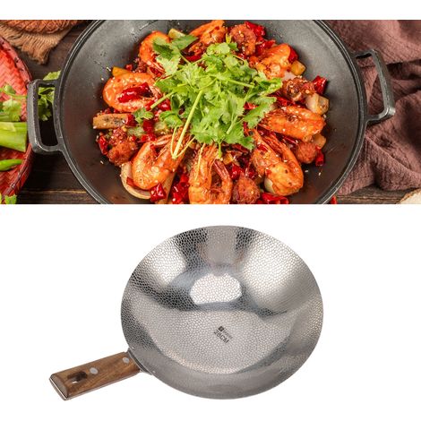 Trockener Topf mit Holzgriff, Bratpfanne, Fleischpfanne, Spiritusbrenner, 28 cm (1/5)