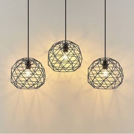 [NEUWERTIG] B-Ware Lindby Paridimo Hängelampe Hängeleuchte Pendellampe Lampe Leuchte Stahl 3 flg. (1/2)