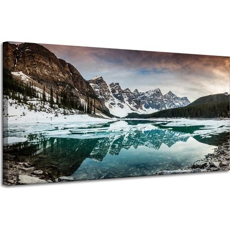 Leinwanddruck Natursee in den Bergen 120x60 cm