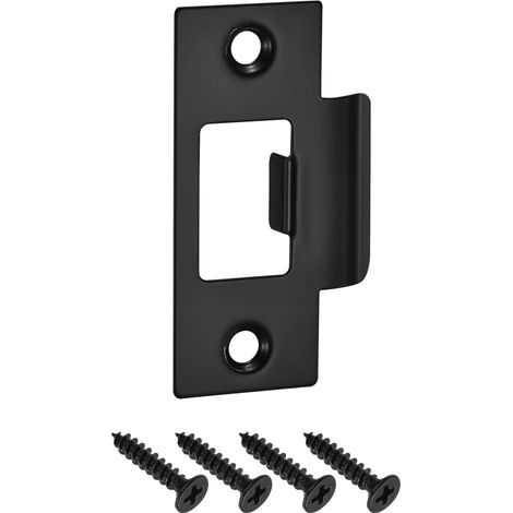 Plaque de Gâche de Porte Plate Type T 70x40mm Noir (1/5)