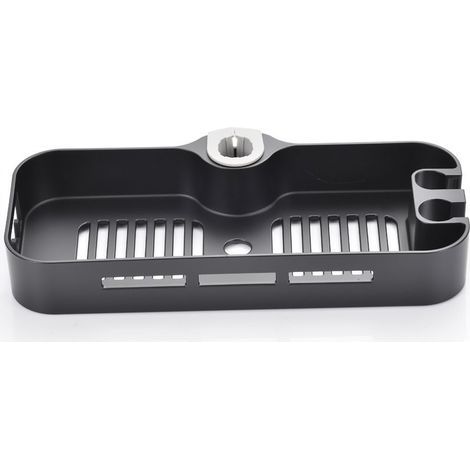 Étagère de douche à percer dans les barres de douche, support de rangement pour gel douche et shampoing, compatible avec les barres de 22, 24 et 25 mm de diamètre. (1/4)