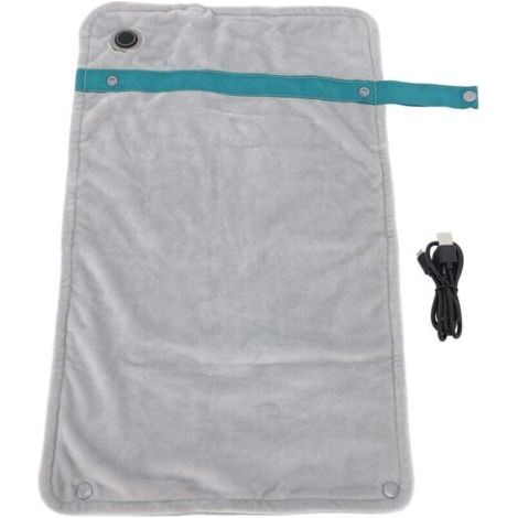 Portable Sans Couverture Chauffante USB, 120x70cm Electrique Couverture Voiture Chauffage, Camping,Maison (Gris) A (1/4)