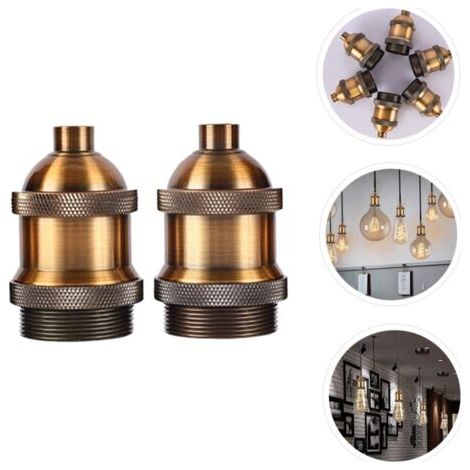 E27 Vintage Fassung 2 Stück Antik Bronze Lampenfassung Adapter Industrielle Beleuchtung Für Edison Glühbirnen Dekorative Lampenhalter Für Restaurants Und Innenräume (1/5)