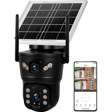 Caméra Solaire, Résolution 6MP, Double Objectif, Caméra WIFI Solaire (1/2)