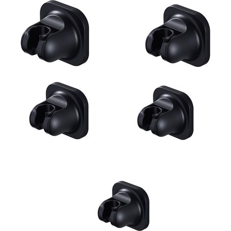 Support Pour Douche À Main - Réglable Sur 5 Positions Jusqu’à 40° - Fixation Cachée En ABS Noir Mat - Compatible Avec Tuyaux Coniques 22 mm - 1 Pièce