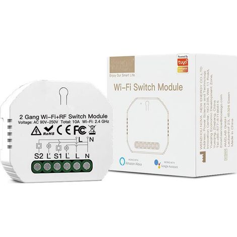 Interruttore Wifi Intelligente Controllo Remoto Smartphone Smart Switch 2 Gang (1/5)