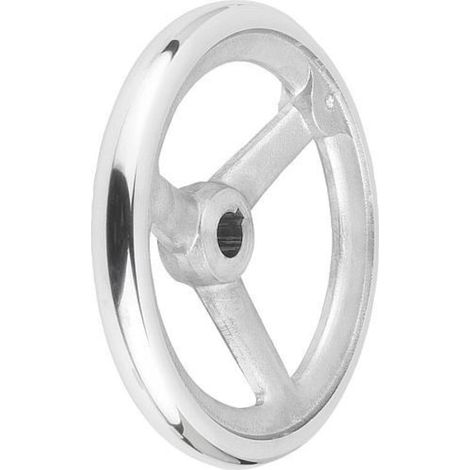 KIPP Handrad DIN950 200mm Aluminium passbohrung mit Nut D2=18H7 B3=6 T=20,8 (1/3)