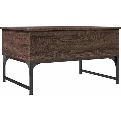 Maison Exclusive - Mesa de centro madera ingeniería metal marrón