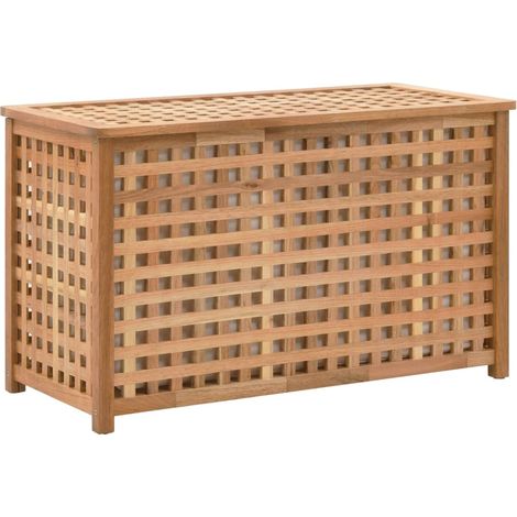 Wäschetruhe 77,5×37,5×46,5 cm Walnuss Massivholz