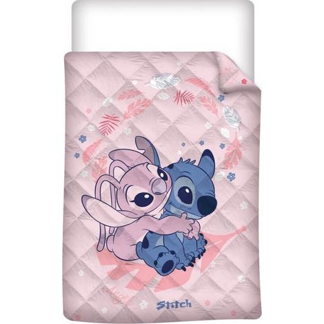Couette imprimée réversible 140x200 cm – 100% polyester – Lavable à 60° – Multicolore – Licence Disney Lilo & Stitch – Aymax