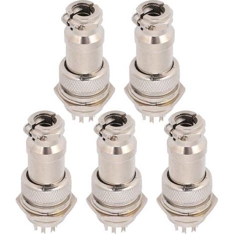 GX16 Flugzeugstecker, 16 mm, 9-polig, 5-teiliges Set, Metallstecker (männlich/weiblich) für Chassis-Platte, 450-V-Steckverbinder, robuste Kabelbefestigung (1/5)