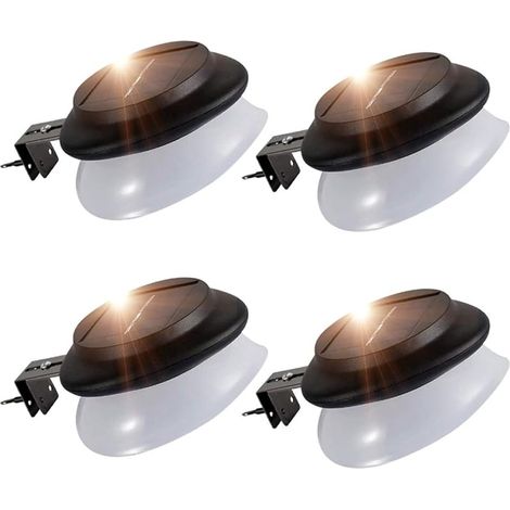 Lot de 4 Lumières Exterieure Solaire, SMY Lampes Solaires de Gouttiere pour Jardin Clôture Mur Garage Passerelles(IP55 Lumière Blanche) (1/5)