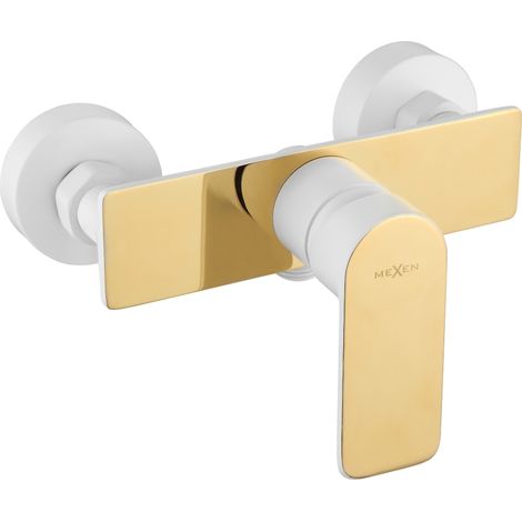 Mexen Alfa robinet de douche, Blanc/Or - 745740-25 (1/2)