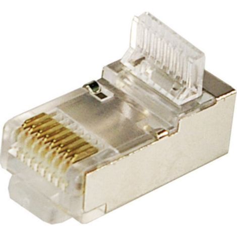 LogiLink RJ45-Modularstecker CAT 5e, geschirmt MP0004 Stecker, gerade Pole: 8P8C Silber 100 St. (1/2)