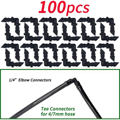 (D-100PCS) Supports de tige fixes à crochet en C de 6,35 mm (1/4") pour tuyau de 4/7 mm, pots de fleurs, système d'irrigation goutte à goutte, serres et serres. (1/4)