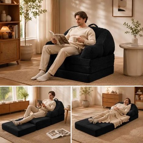 BZ-Schlafsofa 88 cm mit regulärer Liegefläche, Schwarz (1/5)