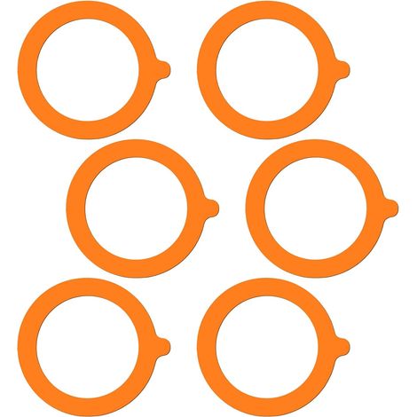 CCYKXA Set of 6 rubber sealing rings for glass jars, airtight silicone replacement seals for jars - 9.3 cm (orange)