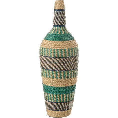 Vase Déco en Jonc "Ninon" 90cm Bleu