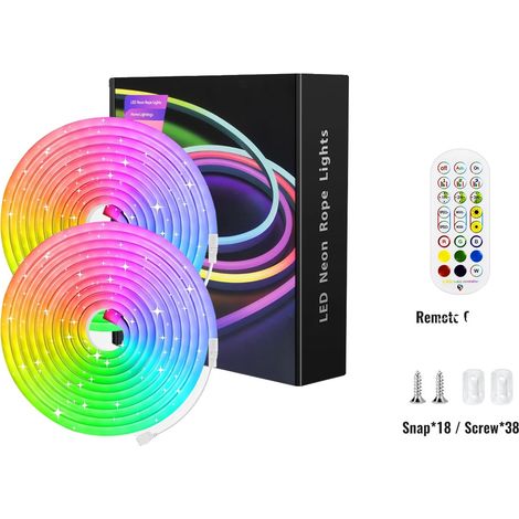 Bandes LED néon RGB, étanches, contrôle intelligent avec application, 10m BT (1/2)