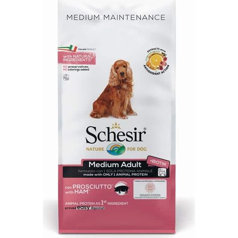 Schesir Cane Medium Adult Crocchette 12 kg con Prosciutto (1/2)