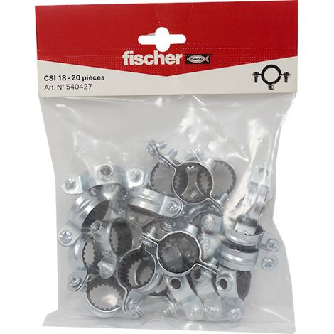 Colliers simples isophoniques pour tuyau diamètre 18 mm - 20 pièces - FISCHER (1/3)
