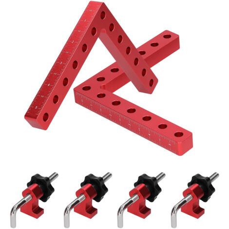 Équerre en L à 90 degrés, outil de menuiserie, support auxiliaire, panneau de positionnement, clip de fixation, alliage d'aluminium, règle à angle droit (1/5)