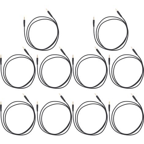 Lot de 10 cordons de test à fiches bananes soudées mâle-mâle, pour usage domestique et industriel, section 0,44 mm², noir. (1/5)