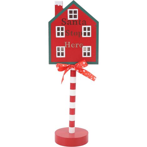 Panneau de noël avec lumières Led, fonctionne à piles, décor de table pour fête de vacances, en forme de maison (1/5)