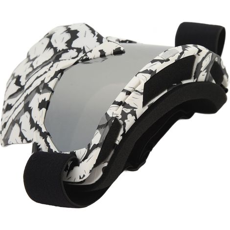 Motorradmaske mit Schutzbrille gegen Staub, Wind und UV-Strahlung, Zebramuster, abnehmbar und verschließbar. (1/5)