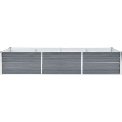 INLIFE Lit surélevé de jardin Acier galvanisé 240x80x45 cm Gris (1/5)