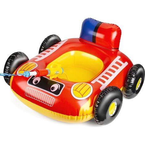 Bouée gonflable pour enfants, en PVC, rouge, idéale pour les petites filles et les garçons. Jouet rafraîchissant avec pistolet à eau. (1/5)