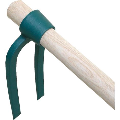 Croc jardin 2 dents plates 23cm – Conception légère pour aération précise – Outil sans manche pour espaces restreints – Forges De Magne