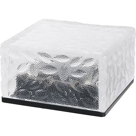 Brique de verre solaire LED ABS étanche, à enterrer dans le sol, lampe paysagère en brique de glace pour jardin et pelouse, lumière colorée (1/5)