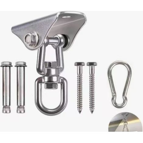 Accessoires de fixation en acier inoxydable pour hamac, sacs suspendus, disque de yoga aérien, crochets pour balançoire, crochets de fixation rotatifs pour chaise suspendue
