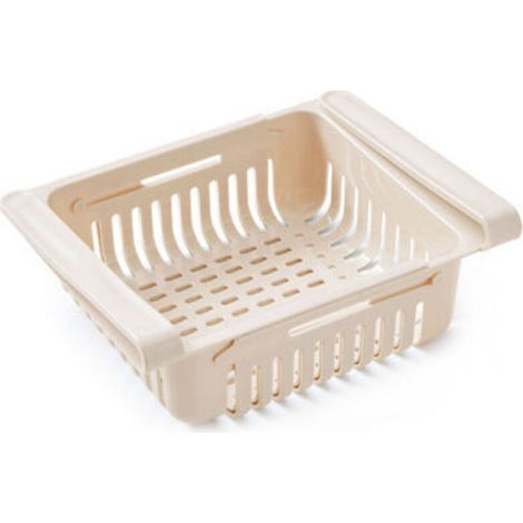 Boite Rangement Frigo Réfrigérateur Escamotable Avec Tiroir Organisateur Boîte de Rangement Pour Réfrigérateur Garder le Réfrigérateur（Blanc）