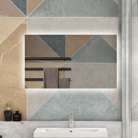 AICA 80 x 60cm Specchio da bagno con LED,Rettangolare,Touch,Memoria,Dimmerabile,Retroilluminato (1/5)