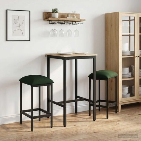 vidaXL Tabouret de bar 2 pc Vert foncé 40 x 32 x 74 cm (1/5)
