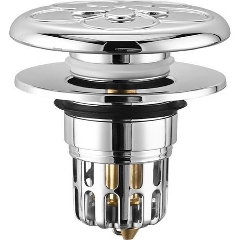 Bouchon de vidange universel 34-40 mm avec filtre anti-colmatage pour baignoire et évier (1/5)