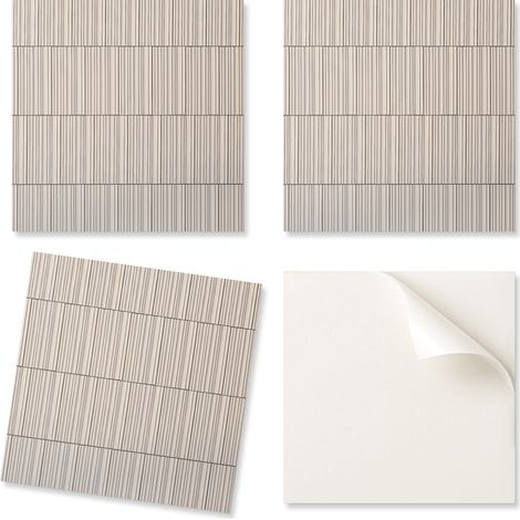 Juego de baldosas de vinilo de f谩cil instalaci贸n con l铆neas paralelas sobre fondo, 20x20x20 cm.