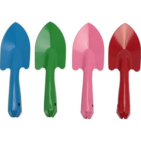 Set de 4 mini-pelles à main en métal, colorées – pour plantation (1/5)