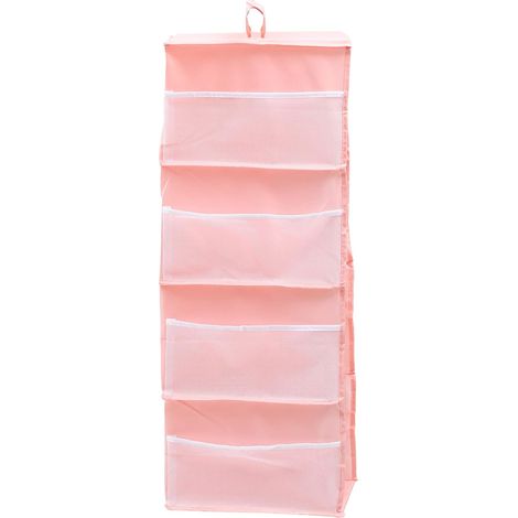 Wäscheorganizer – 4 Lagen – leichter rosa Stoff – Schlafzimmer/Kleiderschrank – multifunktional