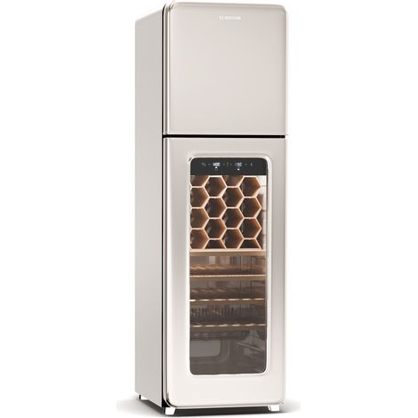 Klarstein Shirley Wine Cooler + Freezer  2-in-1-Gerät  Vintage  2 Kühlzonen  60 Flaschen