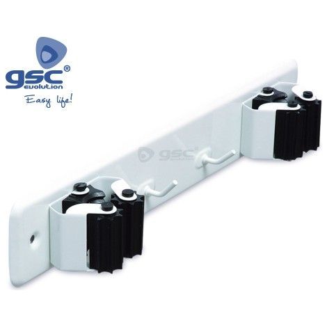 Pinza per scopa doppia in acciaio con rulli in gomma bianca GSC 003803803